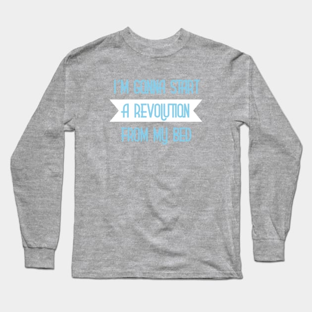 Don´t Look Back in Anger, blue Long Sleeve T-Shirt by Perezzzoso